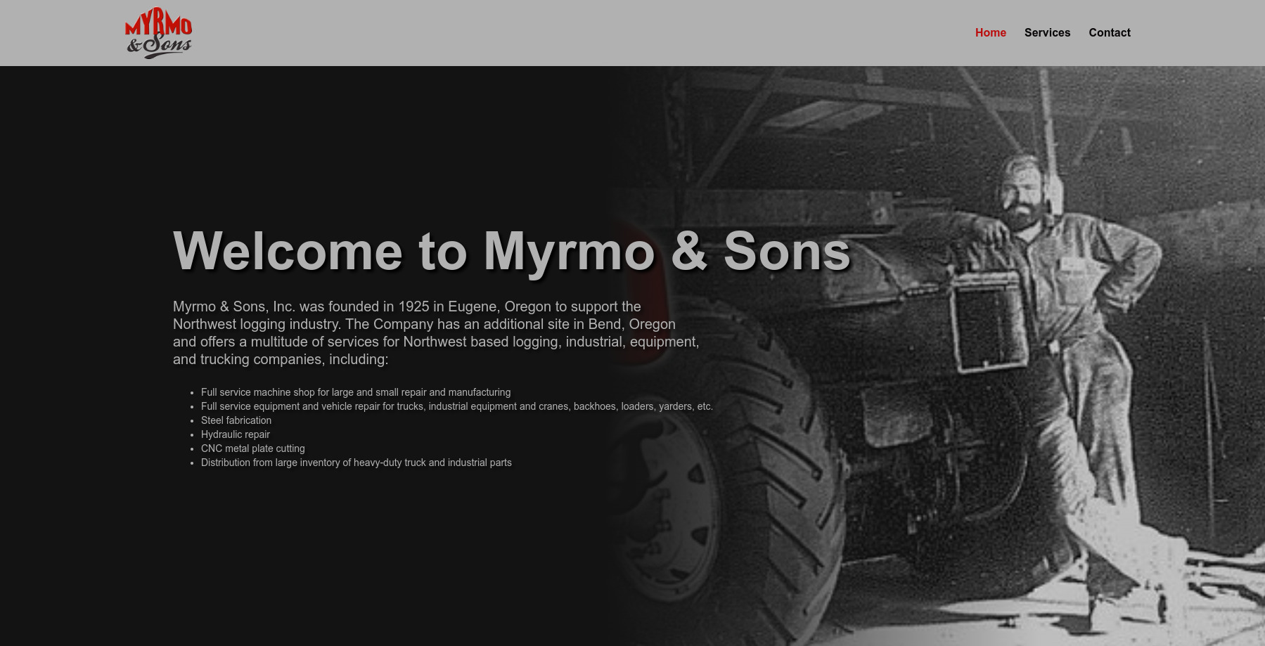 Myrmo & Sons Website Preview
