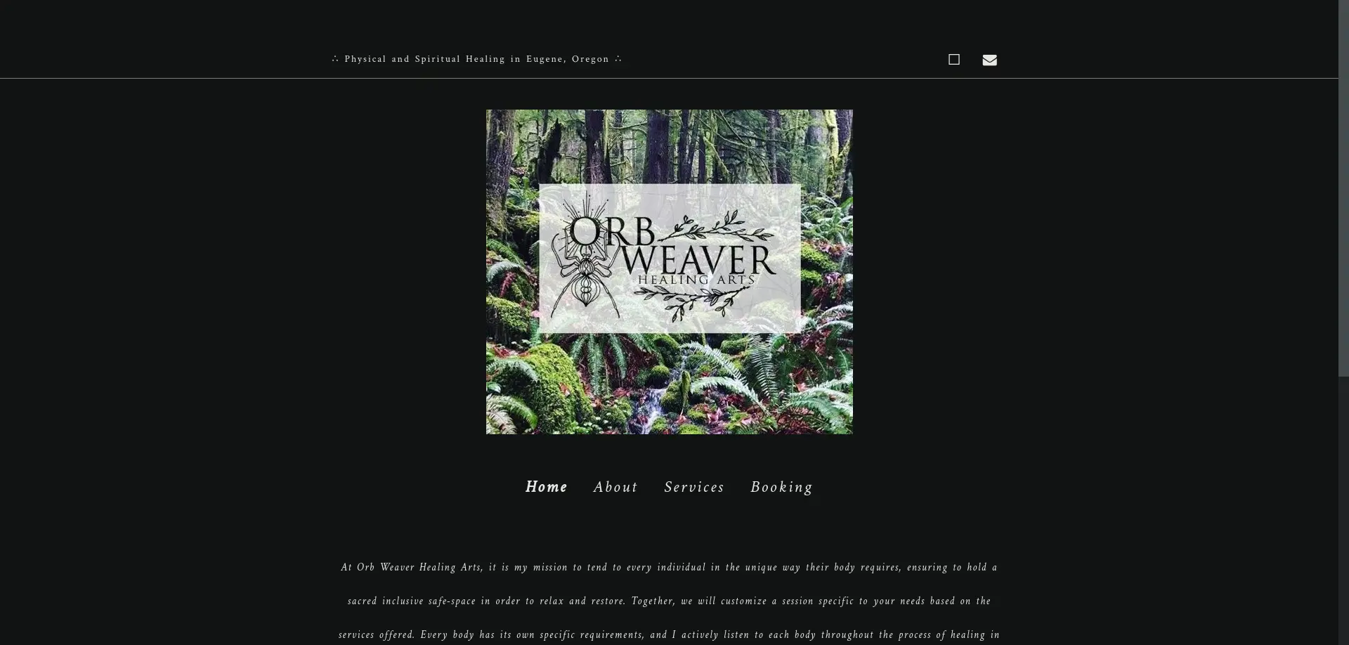 Orb Weaver Healing Arts Website Preview